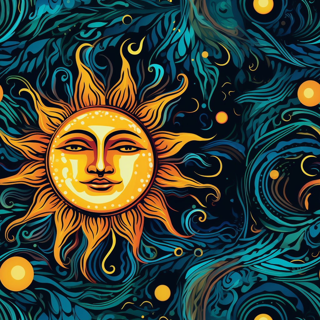 PNG Seamless Patterns Sun and Moon Colorful Graffiti Digital Paper 5  Designs Tile - Etsy, image size:1024x1024