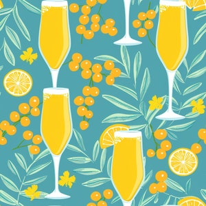 PNG Seamless Patterns Summer Mimosas Carta digitale 5 disegni Tile