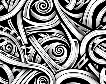 Seamless Patterns - Snakeskin - Digital Scrapbook Paper - 5 Designs - Monochrome Graffiti Patterns - PNGS - Sewing Fabric Tile File