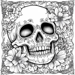Sugar Skull Printable Coloring Pages PNG Instant Download 5 Pages Color ...