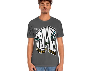 Graffiti Letter M Initial Shirt by Orikal Uno Unisex Short Sleeve Tee