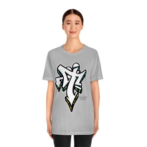 Graffiti Letter T Initial Shirt by Orikal Uno Unisex Short Sleeve Tee