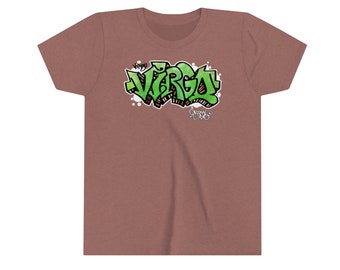 Youth Size Virgo Graffiti Astrology Shirt Short Sleeve Tee by Orikal Uno