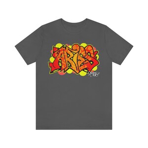 Aries Shirt Graffiti Tee Astrology Short Sleeve by Orikal Uno image 2