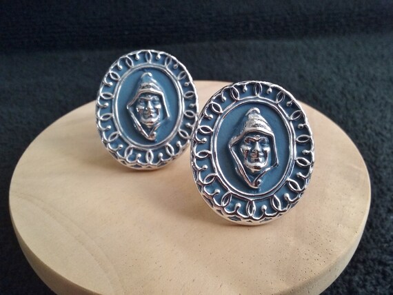 Vintage Swank Peasant Cuff Links, Medieval Peasant