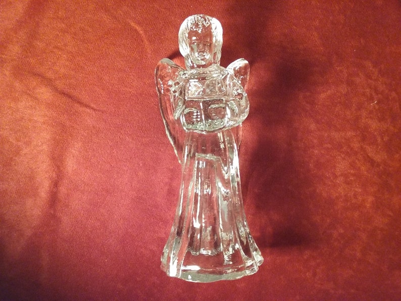 Vintage Choir Angel Candle Holder Clear Glass Angel Taper Etsy