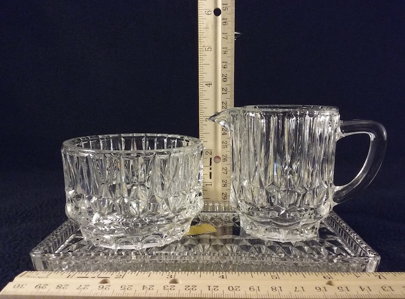 Imperlux Crystal Sugar and Creamer With Tray Crystal Serving Etsy