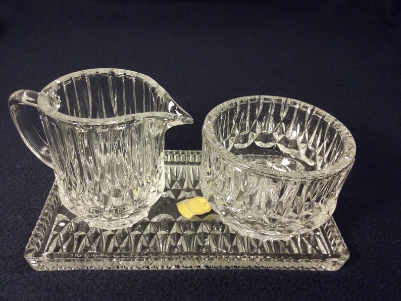 Imperlux Crystal Sugar and Creamer With Tray Germany Crystal Etsy