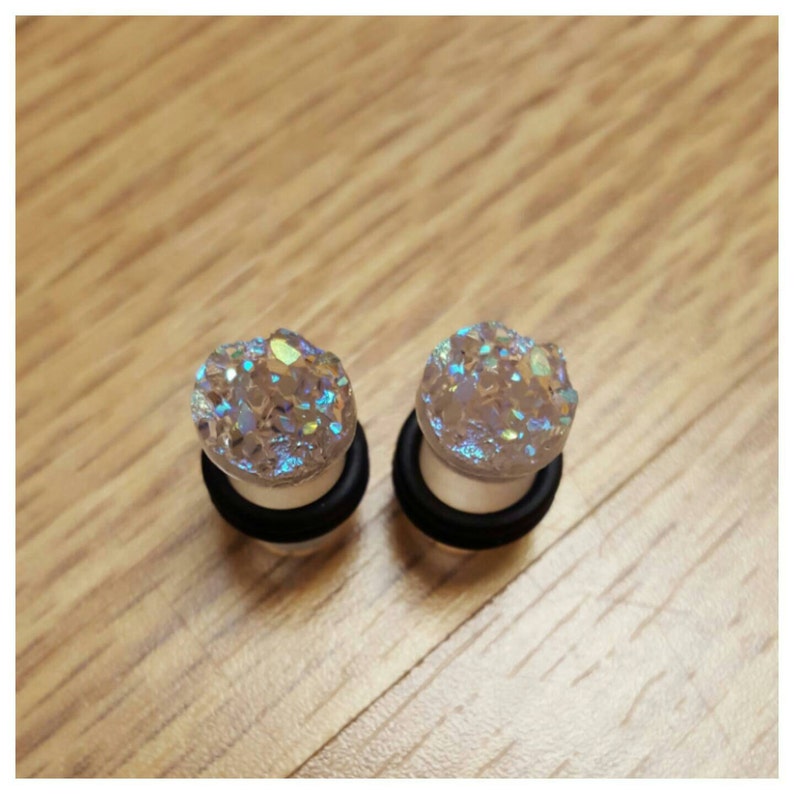 Acrylic 0g flesh tunnel Gauge Ear Plugs pair