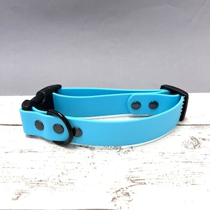 Waterproof Biothane Dog Collar with Quick Release Clasp Blue