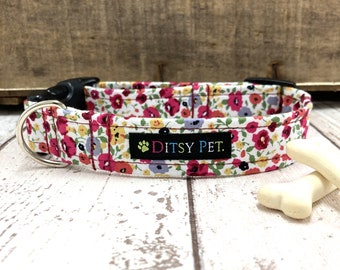 Mary Floral Dog Collar with Matching Lead Available