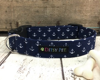 Nautical Hello Sailor Dog Collar with Matching Lead Available uk