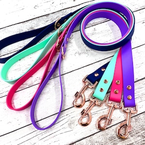 Waterproof Biothane Rose Gold Dog Lead Leash | Made in the UK