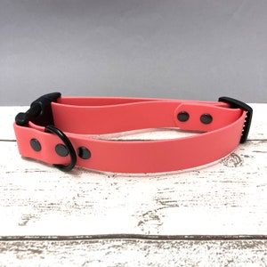Waterproof Biothane Dog Collar with Quick Release Clasp Coral