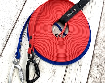 Waterproof Long Line Training Dog Lead | 13mm Wide | Carabina Clip | Made in the UK