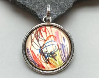 Small Child's Artwork Charm, Personalized artwork Charm, your kid's art work charm, photo charm picture charm