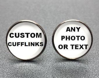 Custom Cufflinks, Personalized Cufflinks, Photo Cufflinks made with your photo or special message