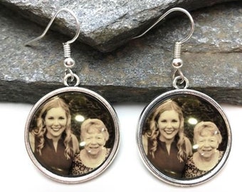 Custom Photo Earrings, Personalized Dangle earrings, personalized earrings, picture earrings, custom earrings