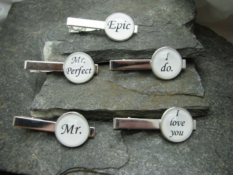 Personalized Tie Bar Custom Tie Clip Gold or Silver Tie Clip