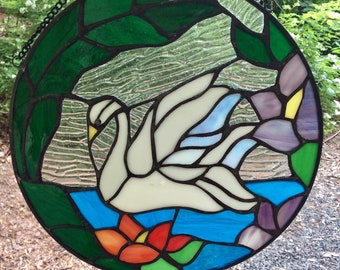 Antique Stained Glass Window Etsy Canada