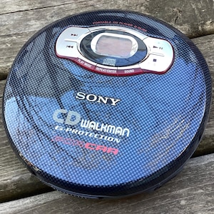 Vintage Sony CD Walkman: Portable 80s Player with Koss Headphones