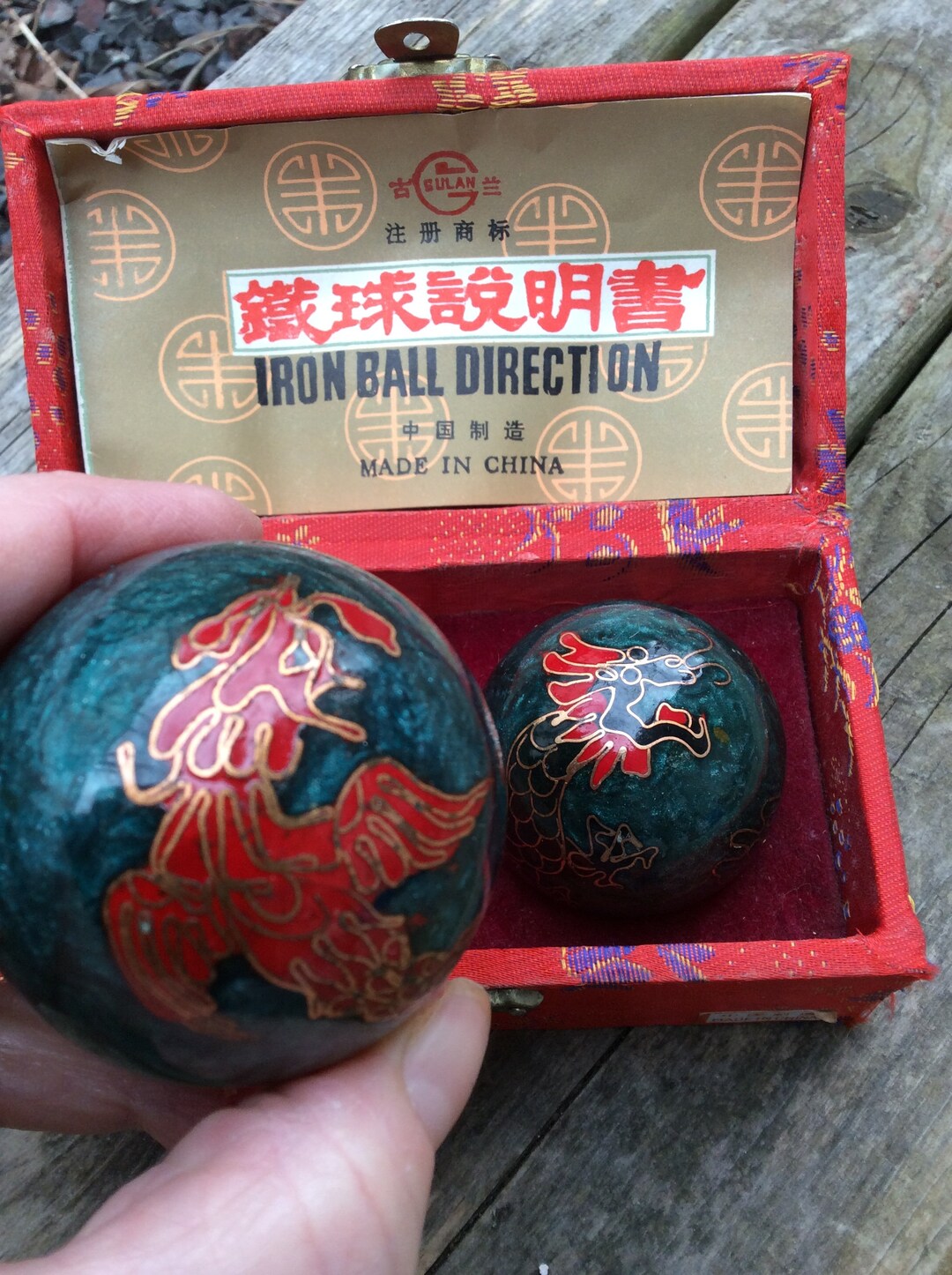 Vintage Chinese Chime Balls Enamel Chiming Balls Baoding Asian Etsy