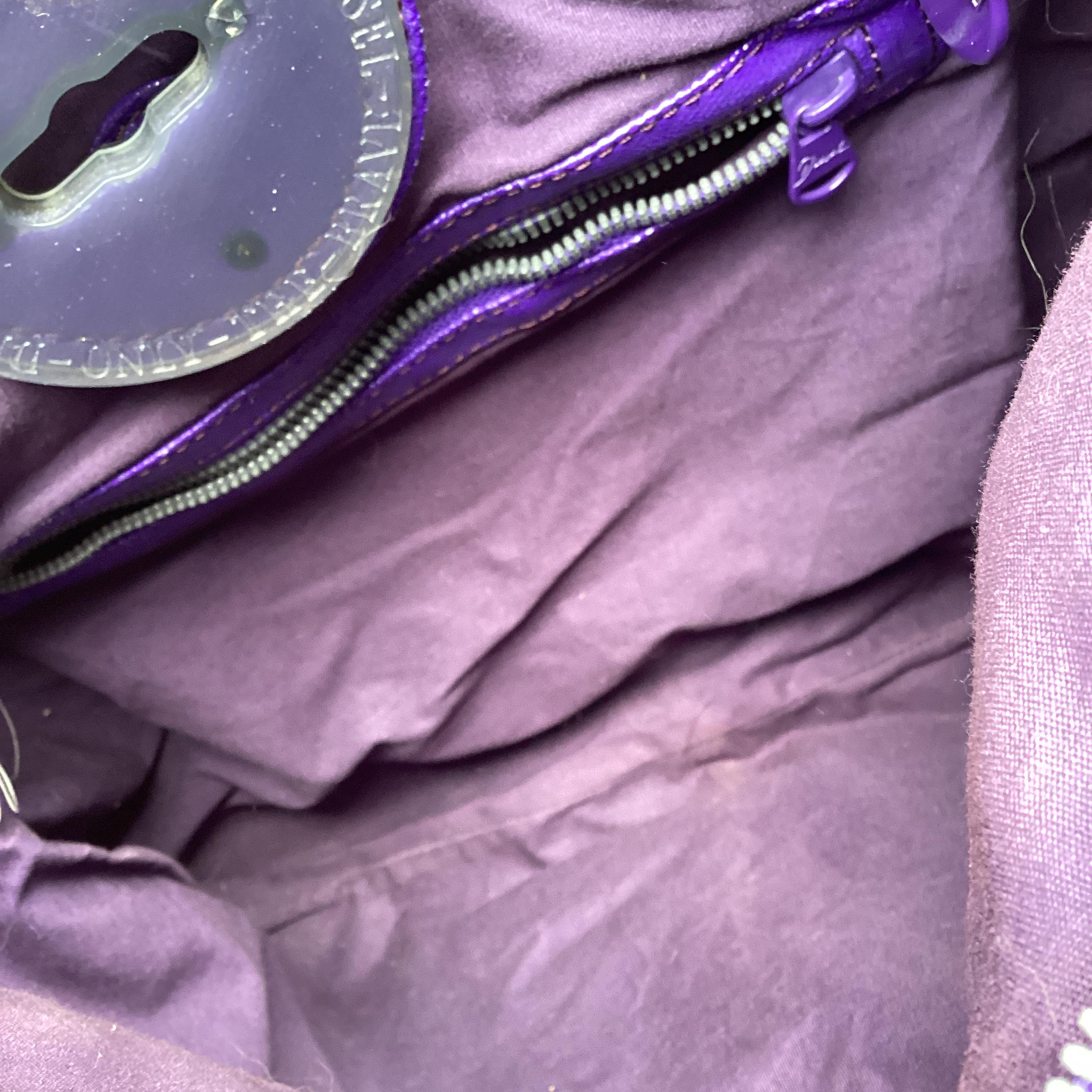Vintage Diesel Purple Large Handbag: Y2K Faux Leather Shoulder Bag 