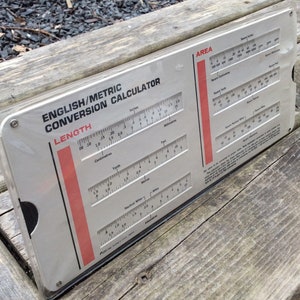 Vintage Slide Rule Ruler Metric Conversion Calculator, Inches to Cm ...