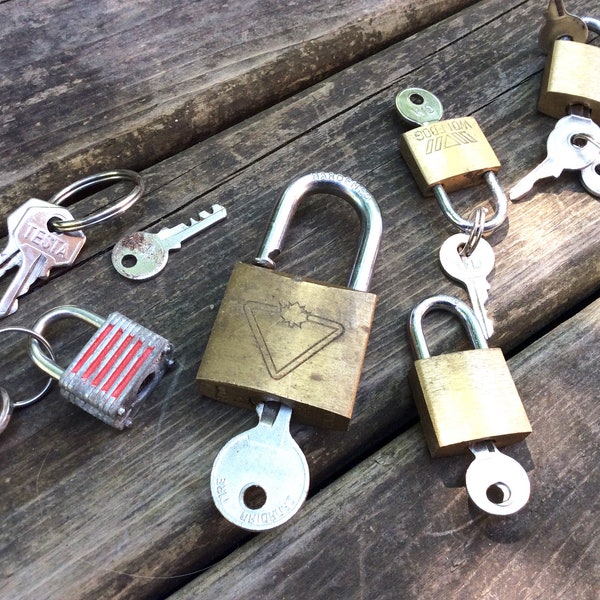 Vintage lock and Key collection for arts and crafts DIY Valentines Keys to My Heart, miniature locks keys craft supplies rustic decor props