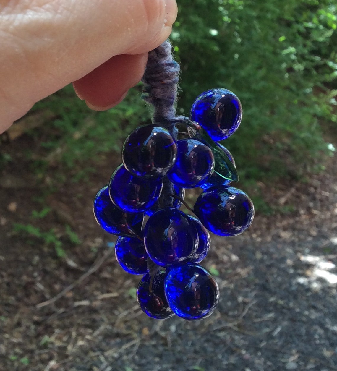 Vintage Blown Glass Grapes ON SALE Cobalt Blue Grape Bunch Etsy