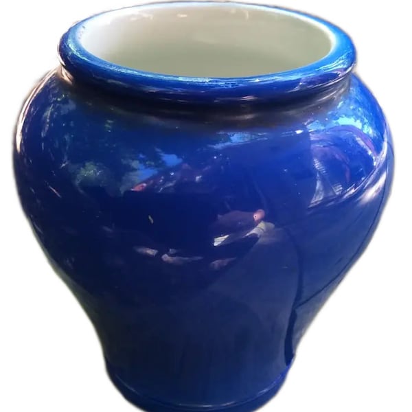 Vintage Fortnum & Mason London Antique Cobalt Blue Urn Vase, Porcelain Pottery Small Urn, minimalist home decor gifts for mother's day dads