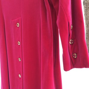 Vintage luxury mid-century Modern classy pink Velvet Coat on sale, retro Long Velvet Women's Coat, Haute Couture, Fashion Tailored in Canada image 6