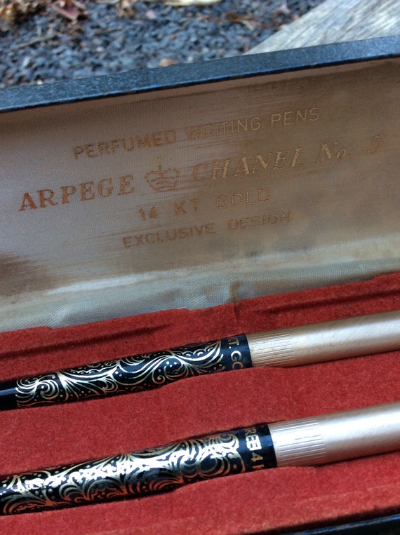 Vintage Rare Perfumed Writing pens Arpege 14KT go… - image 3