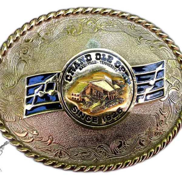 Vintage Grand Ole Opry belt Buckle for country music fashion accessories, Nashville Opry belt buckle 1978, father's day, country and western
