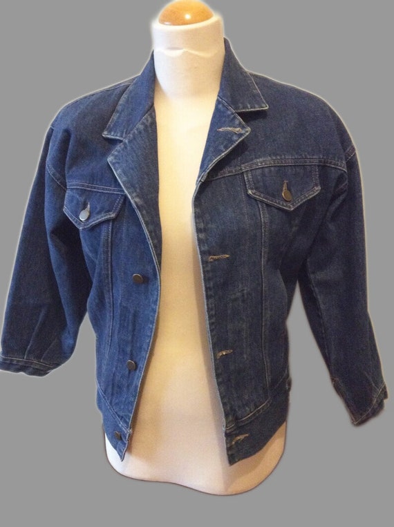vintage women's designer blue jean denim jacket, r