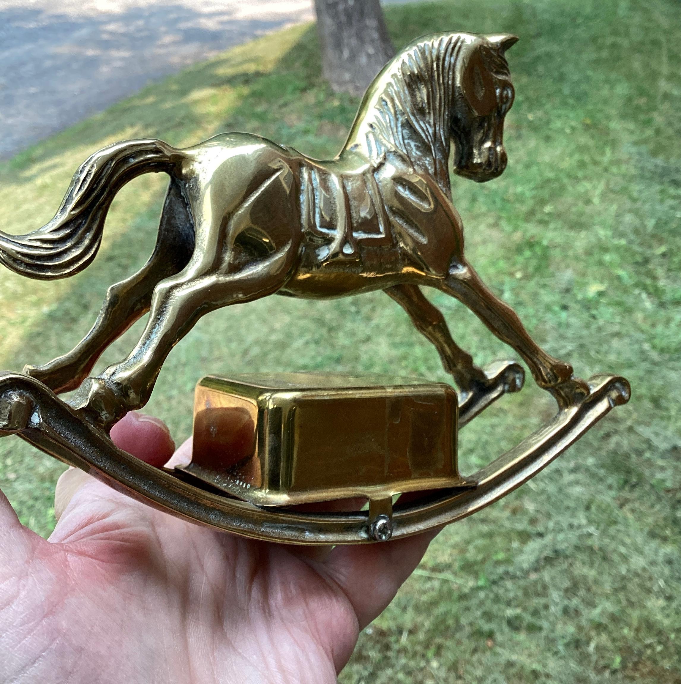 Box Rocking Horse Vintage Brass Musical Rocking Horse Music Box: 1970s Coke Ad Tune - Etsy