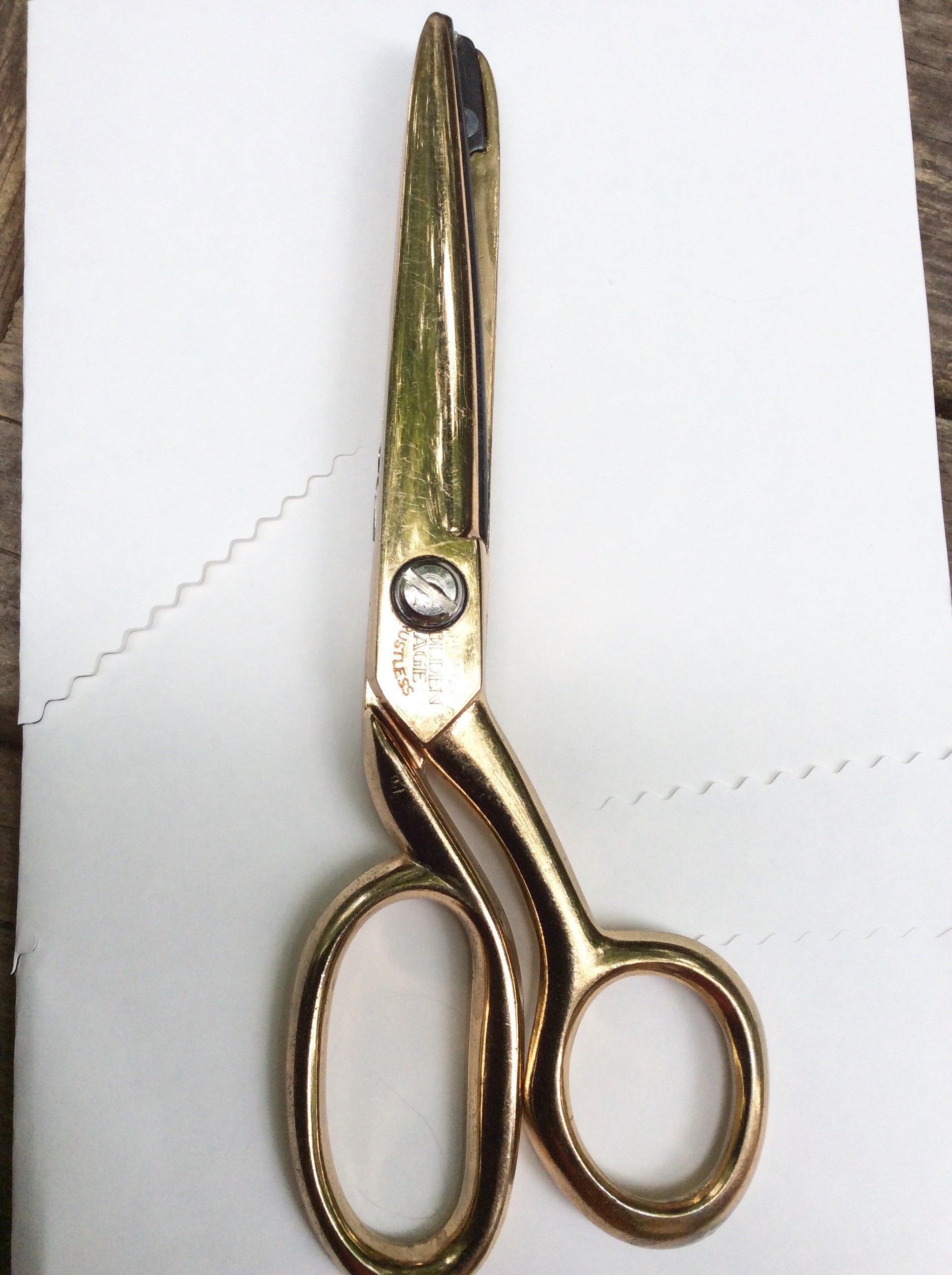 Vintage Golden Age Radiant Rustless Scissors by Richards of Sheffield,  Nickel Chrome Late 1950's, Inlaid Replaceable -  Sweden