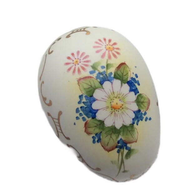 Vintage Lefton Bisque Easter Egg shape trinket bo… - image 6