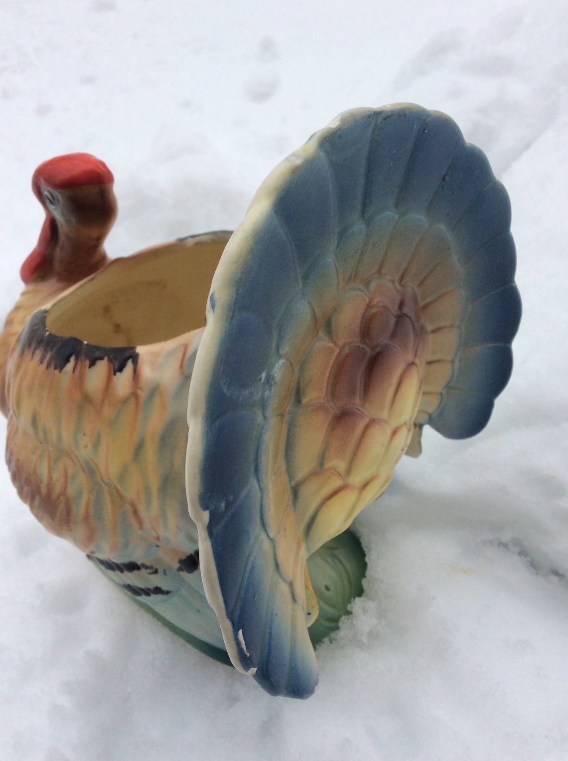 Vintage Turkey Planter Vase Vintage Easter Gobble Turkey Etsy