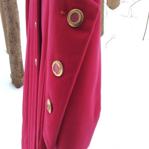 Vintage luxury mid-century Modern classy pink Velvet Coat on sale, retro Long Velvet Women's Coat, Haute Couture, Fashion Tailored in Canada image 7