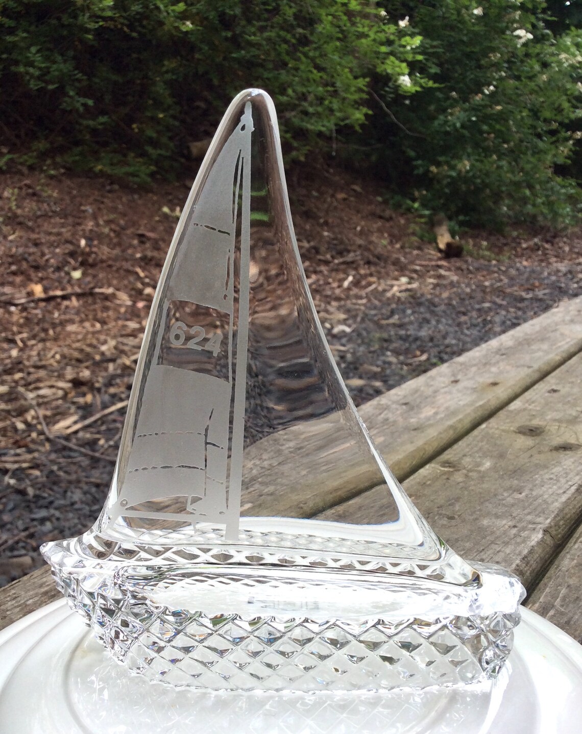 Vintage Art Glass Sailboat Boat Paperweight 3 D Glass Sail Etsy