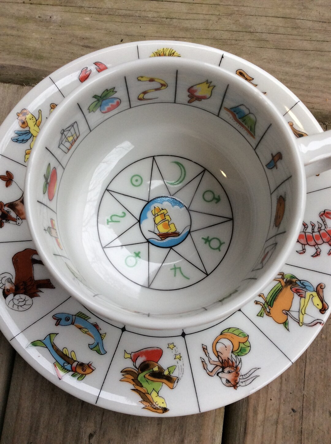 Vintage Zodiac Cup and Saucer Set Astrological Sign Gifts Etsy
