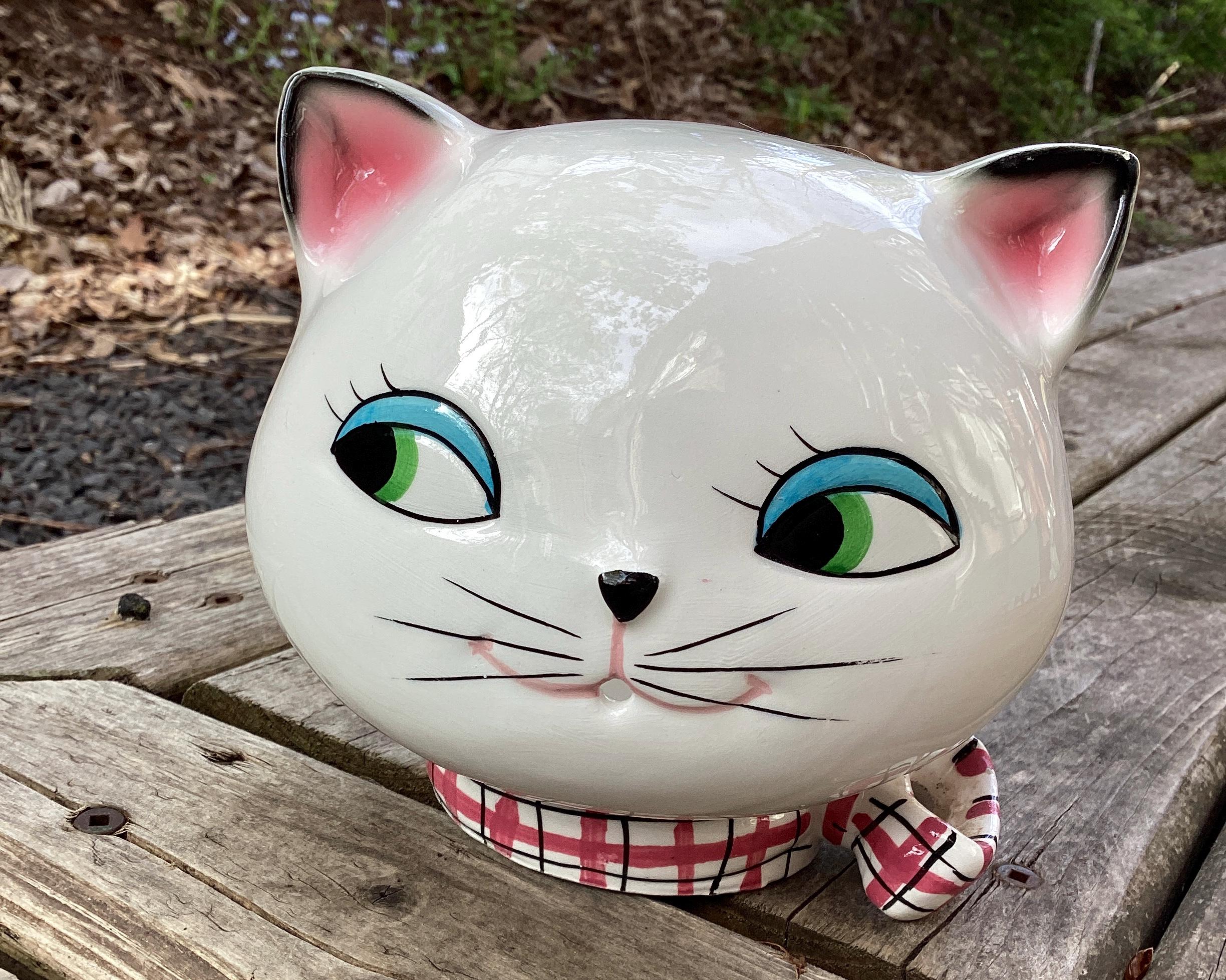 Vintage Holt Howard Cozy Cat Face String Yarn Holder Kitchen Wall