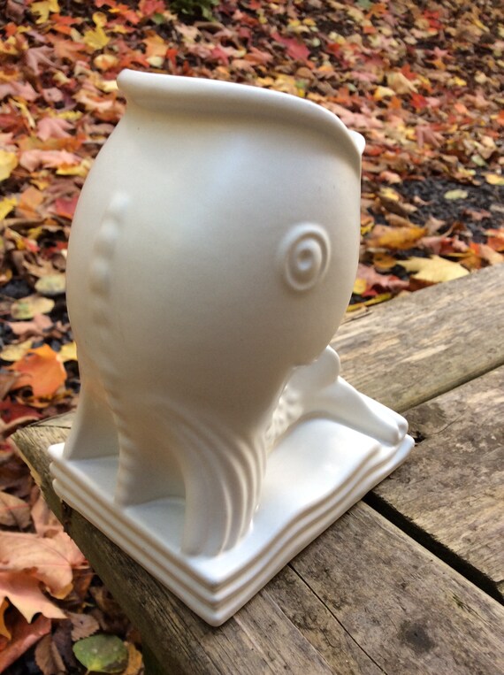 Home Décor Home & Living Cream White Ceramic Jug Vase Vintage 1940s