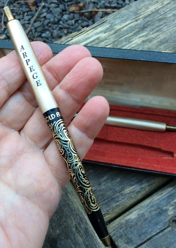 Vintage Rare Perfumed Writing pens Arpege 14KT go… - image 4