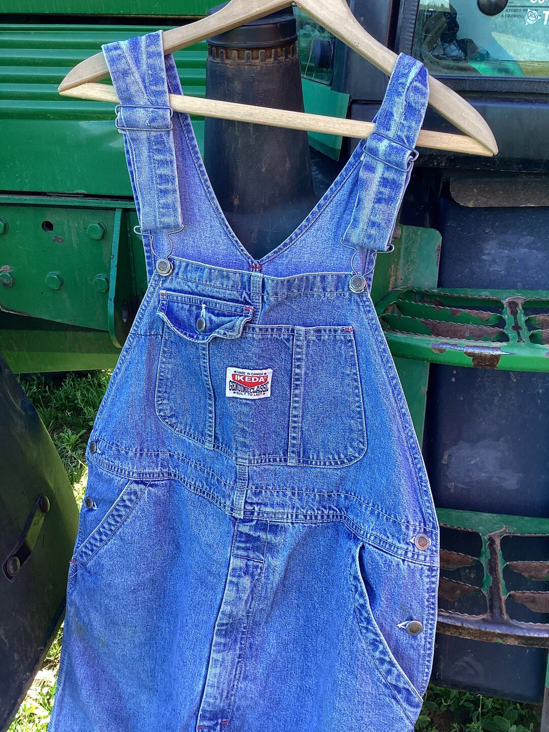 Vintage Blue Jean Denim IKEDA Overalls Canada Made XL Size Southwestern ...