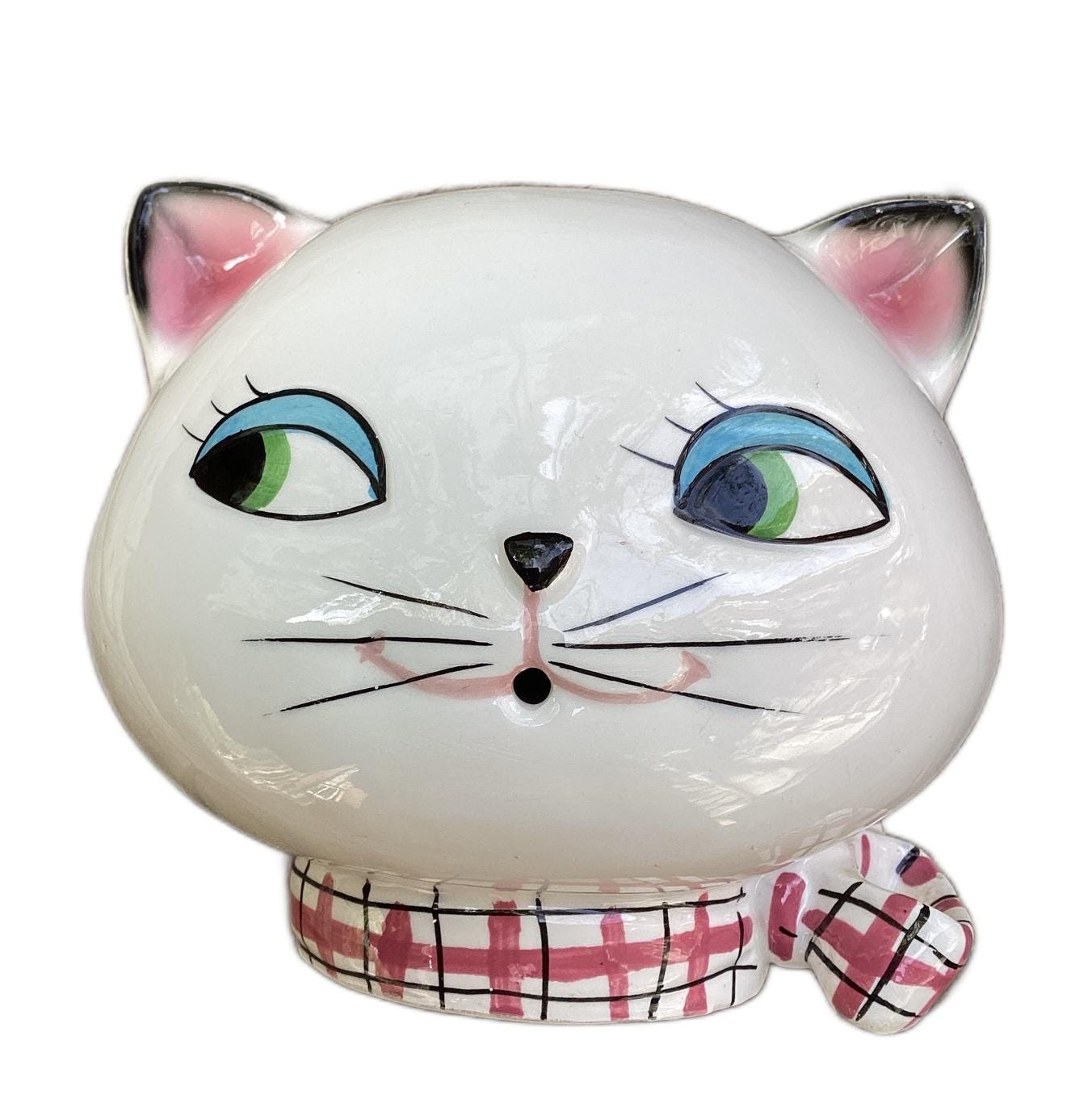 Vintage Holt Howard Cozy Cat Face String Yarn Holder Kitchen Wall