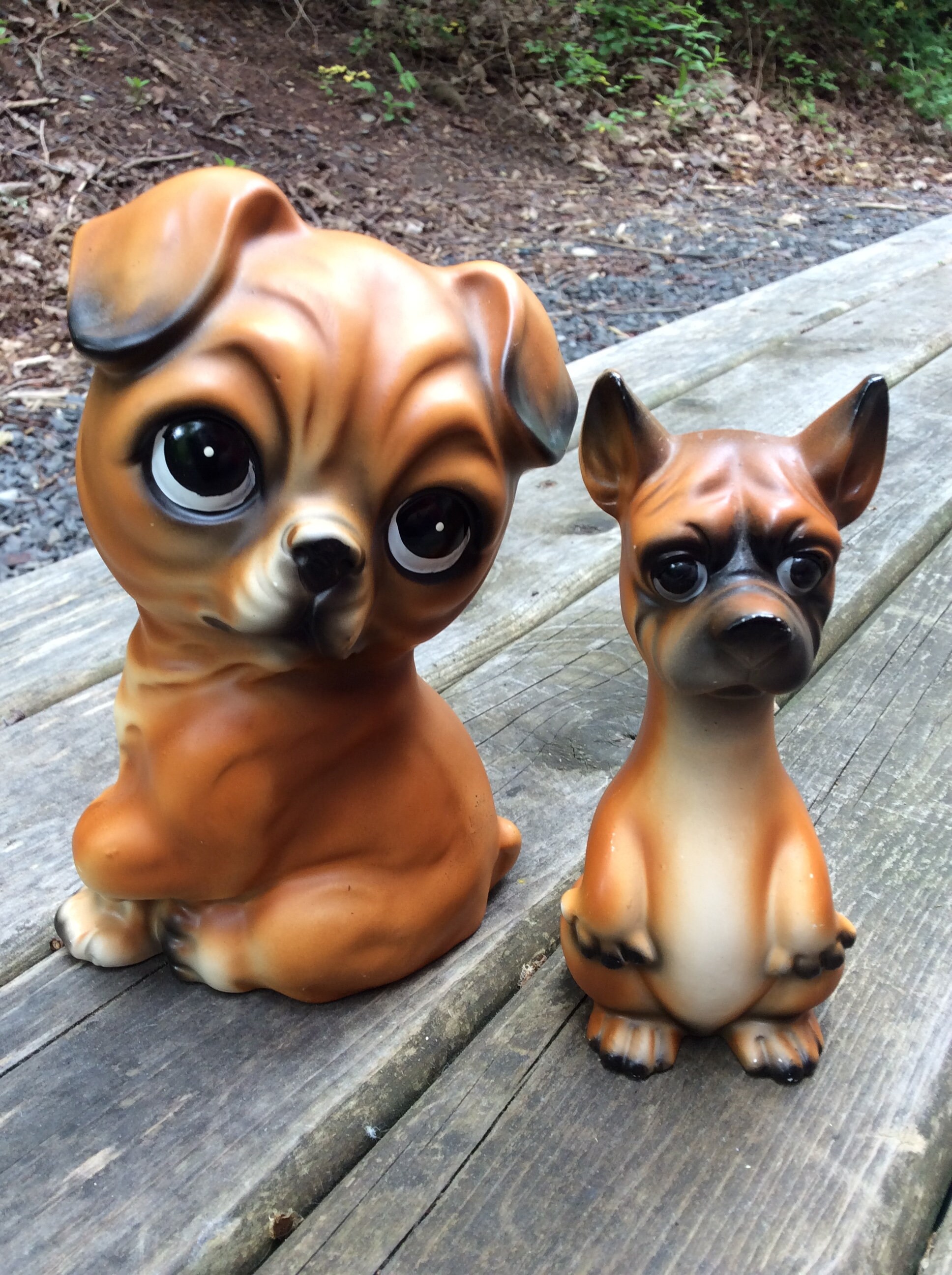 Vintage Anthropomorphic CHIHUAHUA Dog Figurines Sad Big Eyed