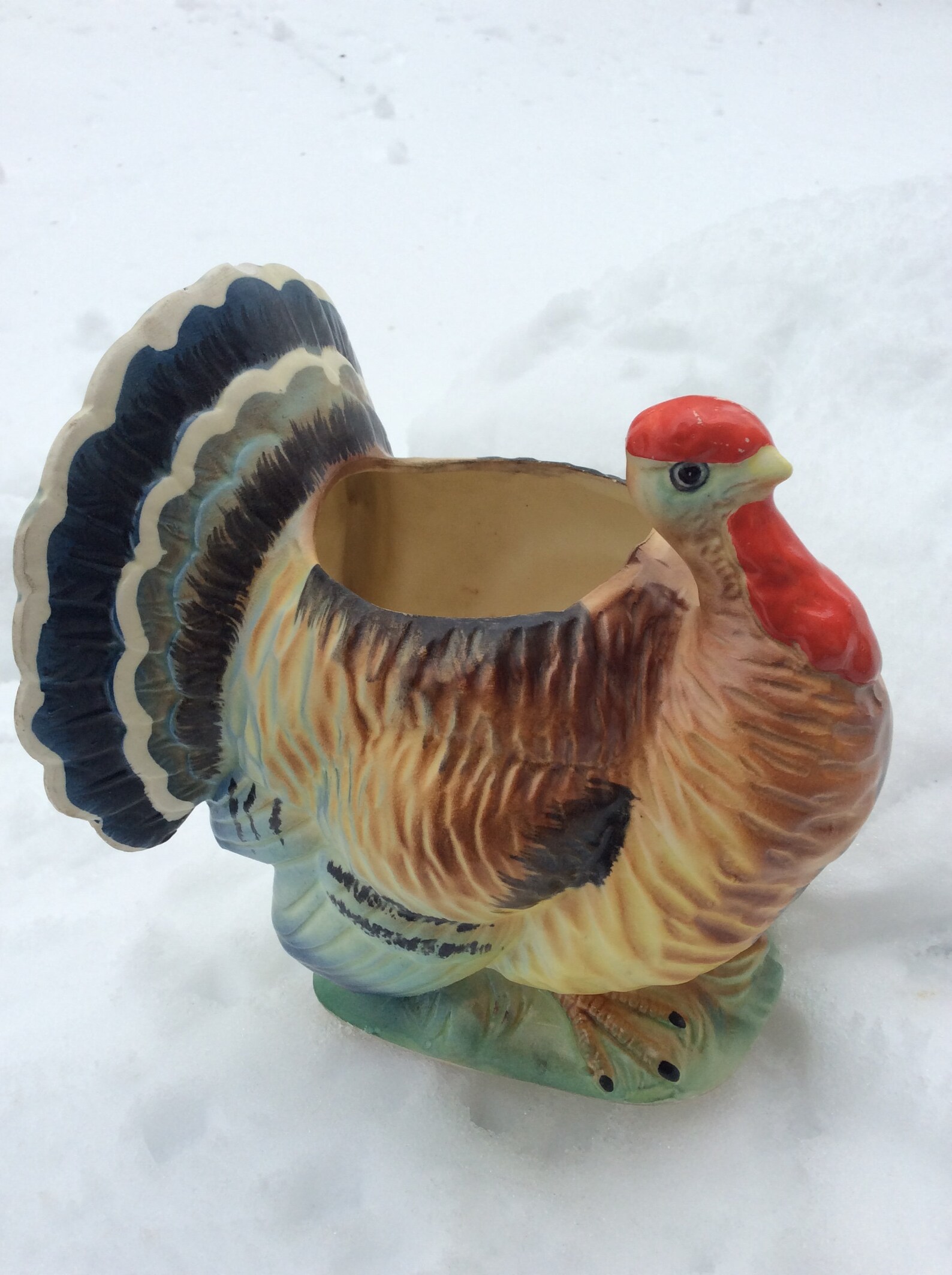 Vintage Turkey Planter Vase Vintage Easter Gobble Turkey Etsy