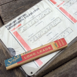 Vintage Slide Rule Ruler Metric Conversion Calculator, Inches to Cm ...